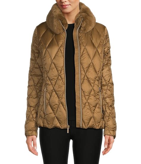 michael kors ladies jacket with detachable fur collar|michael kors packable down fill.